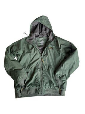 L.L.Bean Fleece Lined Hooded Jacket Olive Green Men’s Large Zip Up Coat